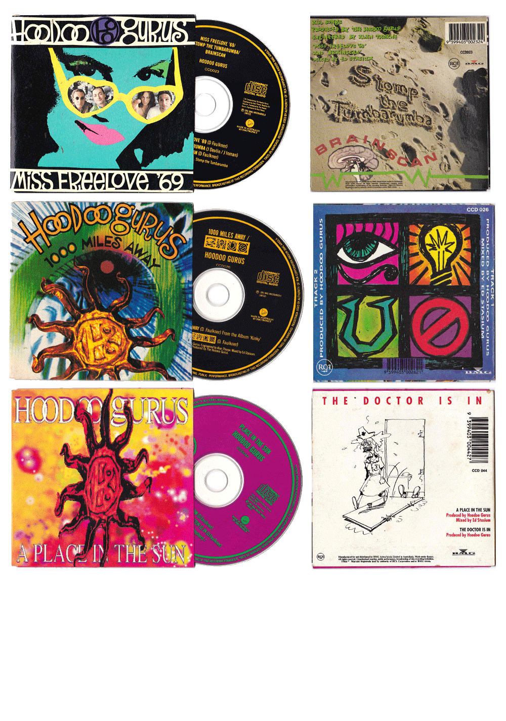 Hoodoo Gurus - single covers