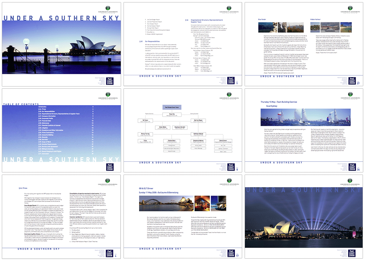 pitch document for PWC global leaders conference